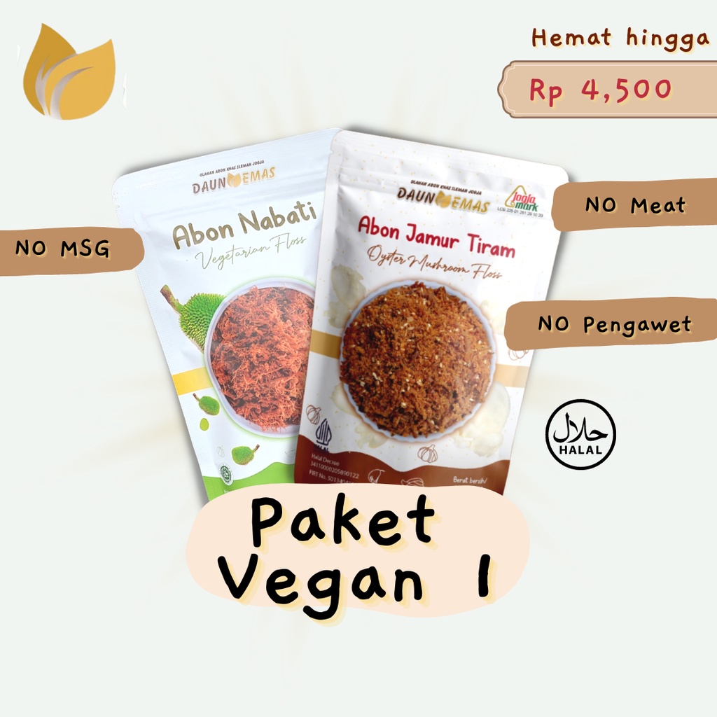 

Paket Vegan 1 (1pcs Abon Nabati 150g & 1pcs Abon Jamur Tiram)