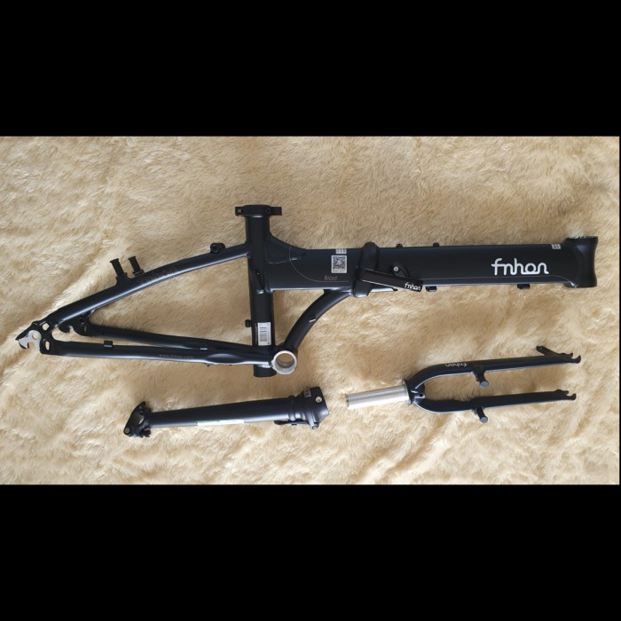 Frame Fork plus Handlepost Fnhon Blast V Brake Hitam Doff Black matte