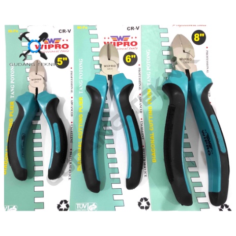 Tang Potong Diagonal CHROME Ukuran 5&quot; 6&quot; 8&quot; WIPRO / Diagonal Cutting Pliers Tang Pemotong Diagonal 5 6 8 Inch WIPRO