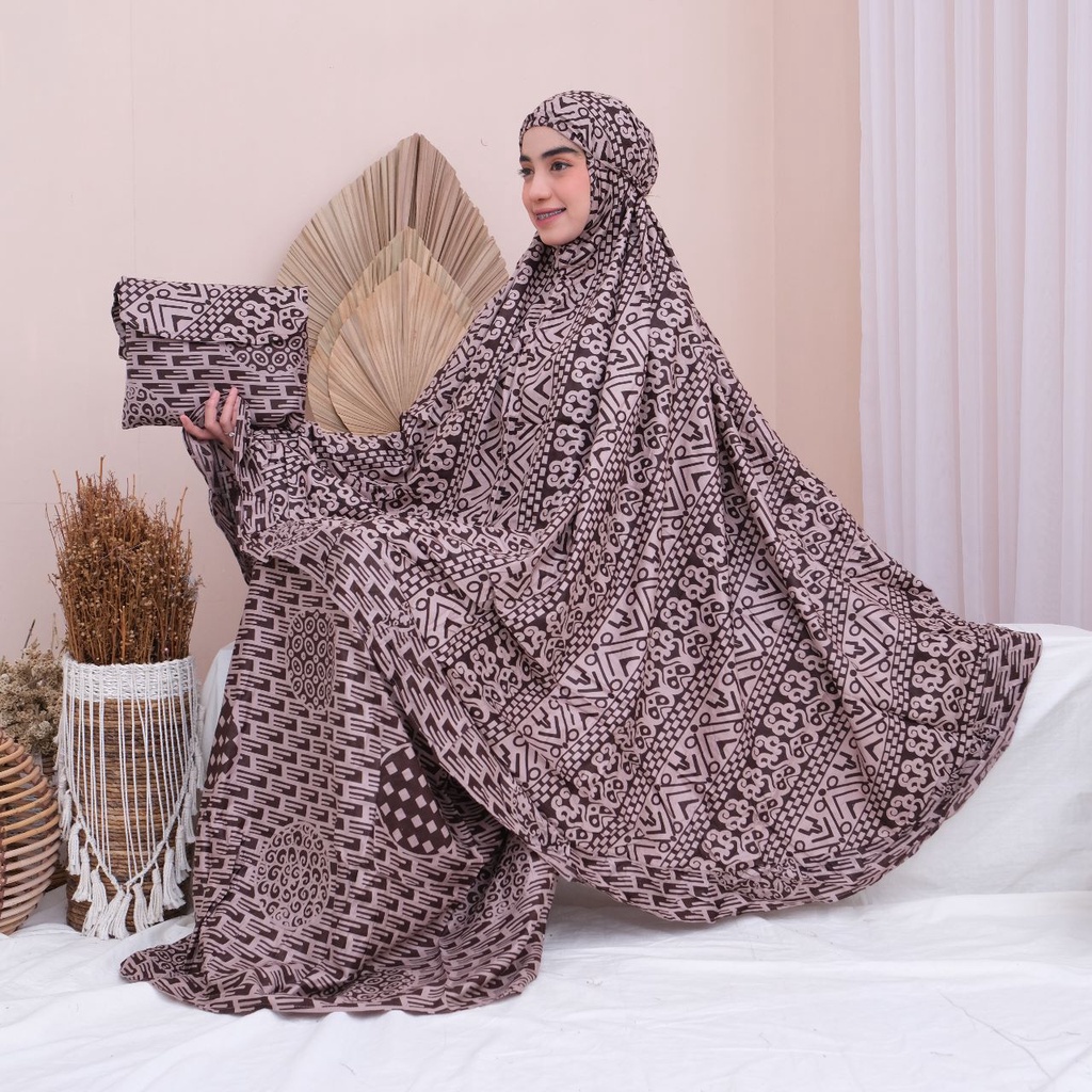 mukena dewasa bali rayon handprint jumbo