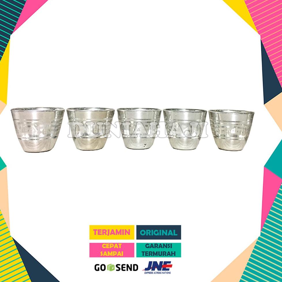 PALING DICARI Gelas cucing warna SILVER 1LUSIN(12pcs) / Gelas zam zam untuk Oleh Oleh Umroh dan Haji