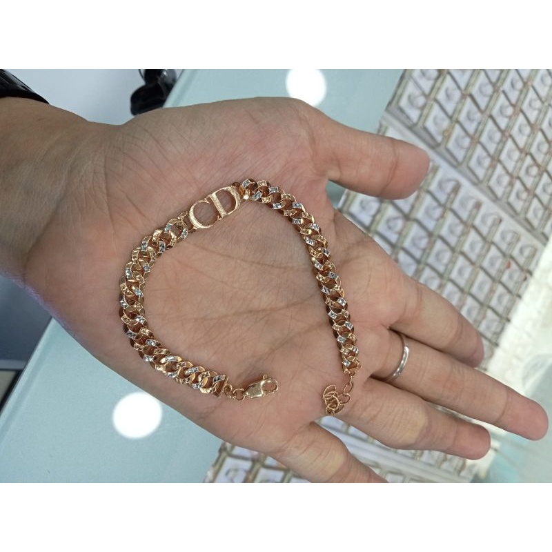 Gelang sisiknaga CD ukir kombinasi Emas 375%