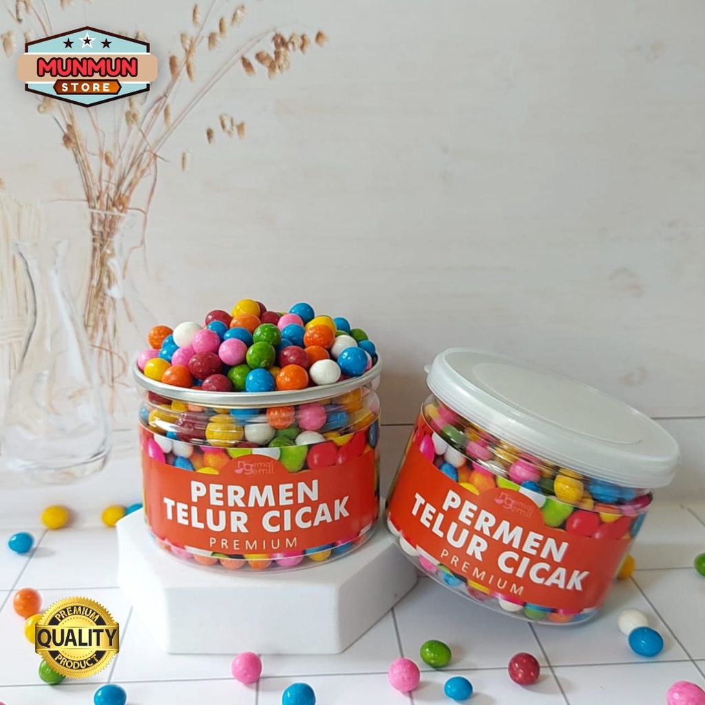 

Pet Can Permen Telur Cicak Soy Bean Rainbow Candy Kualitas Premium