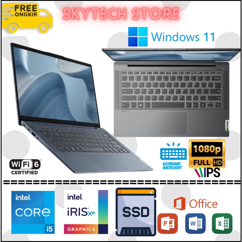 LENOVO IDEAPAD 3 14IAL7 INTEL CORE i5 1235U RAM16GB SSD512GB 14FHD WINDOWS 11 &amp; OHS 2021 ORIGINAL