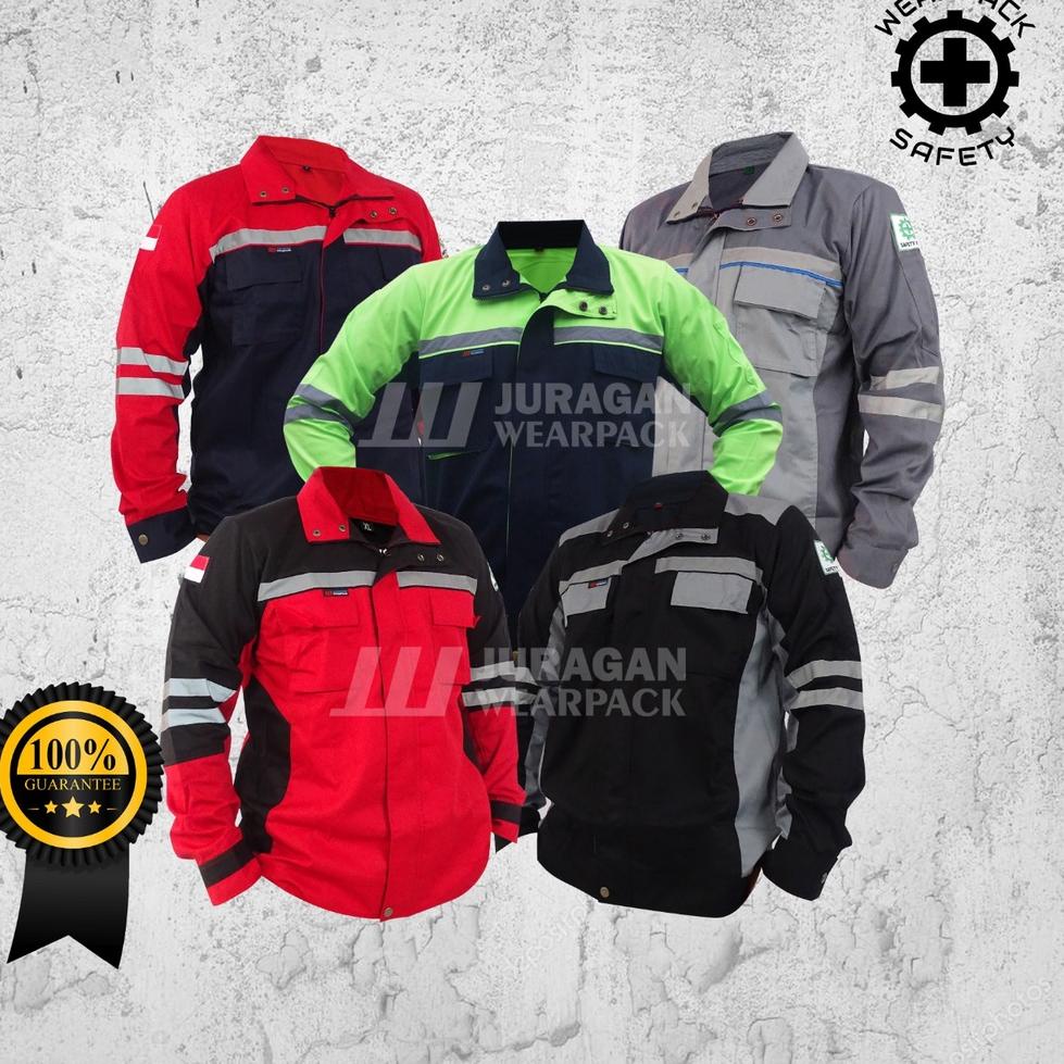 RECOMENDED Wearpack Semi jaket / Baju Kerja Safety K3 / Baju Safety Lengan Panjang