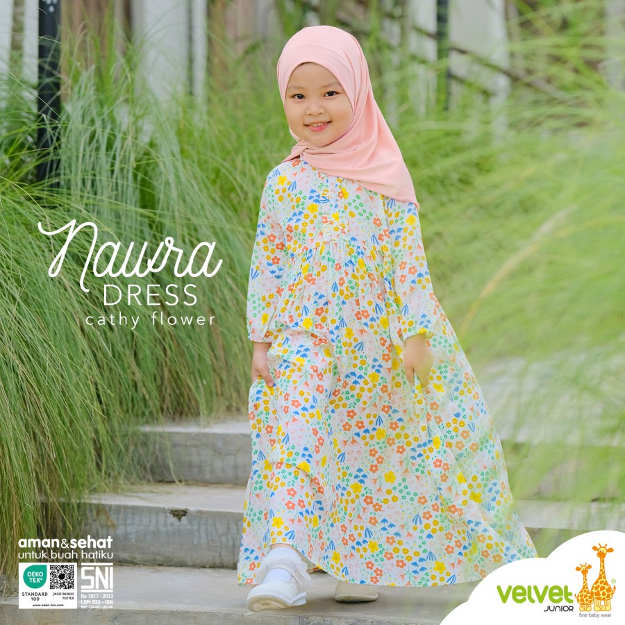 Velvet Junior Baju Anak Rayya Collection Dress - Nawra Dress