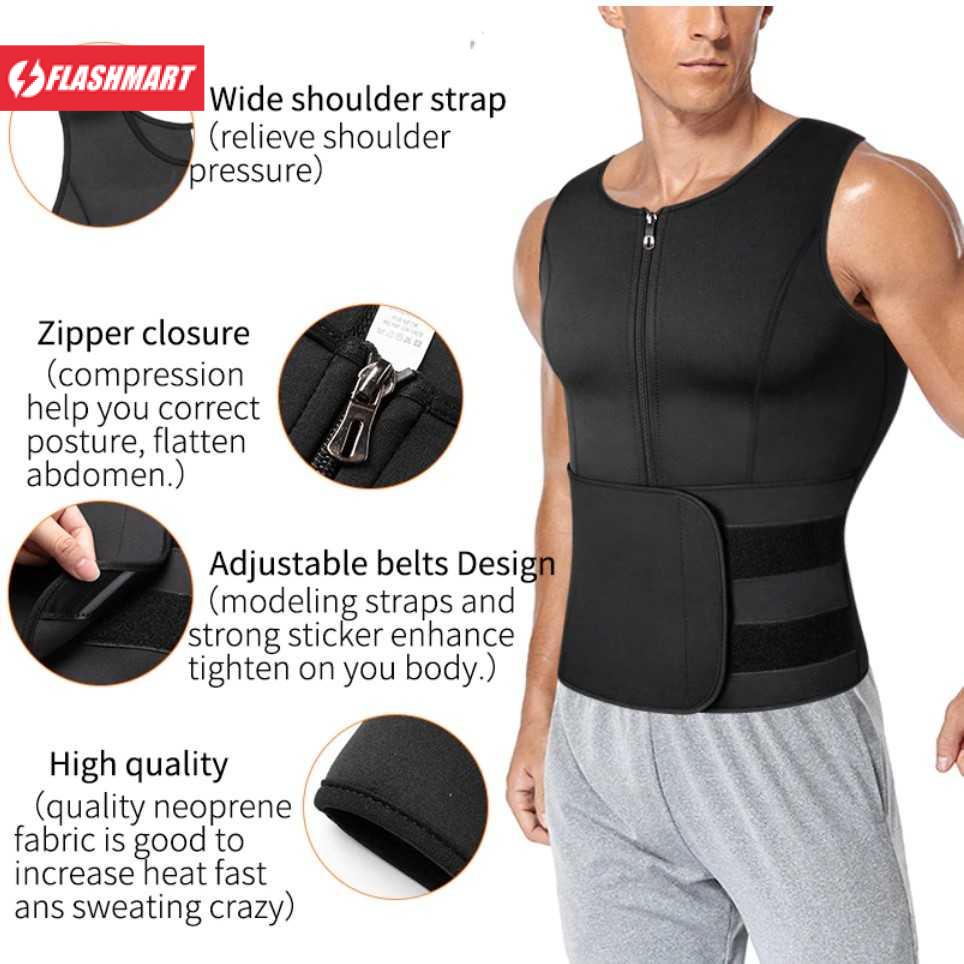 Flashmart Korset Pembentuk Badan Pria Shaper Corset Vest Single Velcro - MWL10