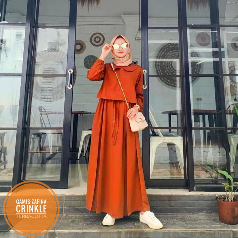 GAMIS ZAFINA CRINKLE | ZAFINA DRESS | GAMIS CRINKLE | GAMIS DEWASA | GAMIS AIRFLOW