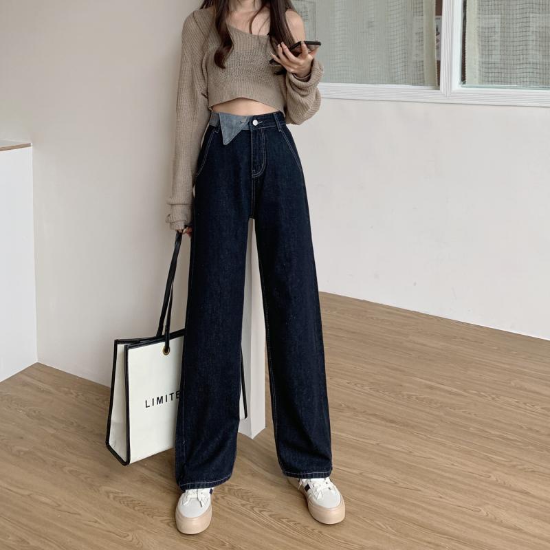 Celana Jeans Wanita Kekinian Korean Style Jeans Kulot Terbaru High Waist