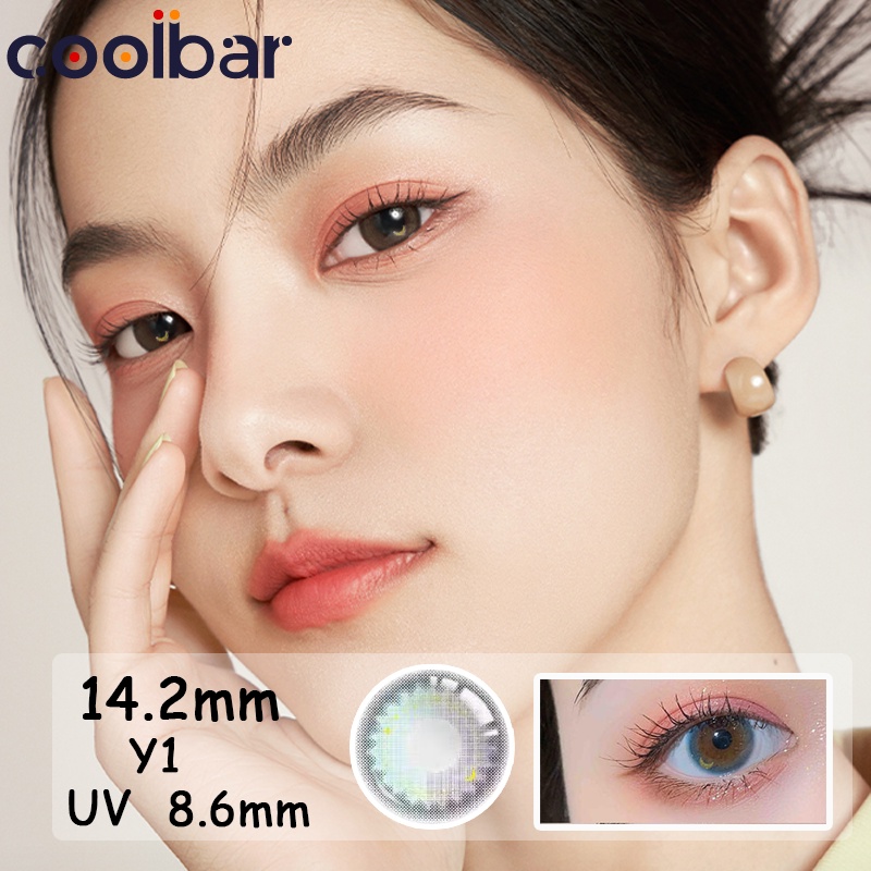 COOLBAR 1 pasang lensa kontak warna diameter 14MM softlens softlens mata softlens mata korea bulan/bintang