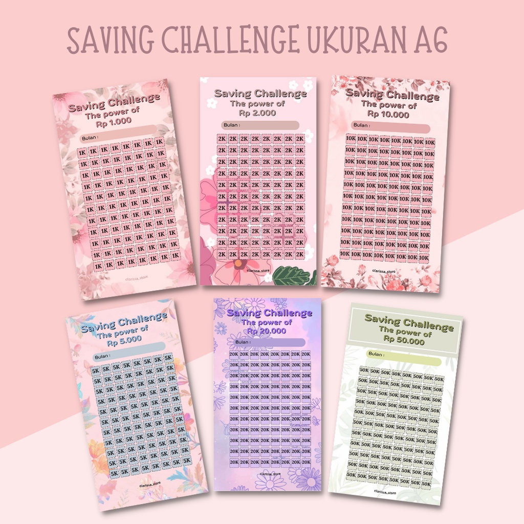 

SAVING CHALLENGE A6 TANTANGAN MENABUNG UKURAN A6 BUDGETING