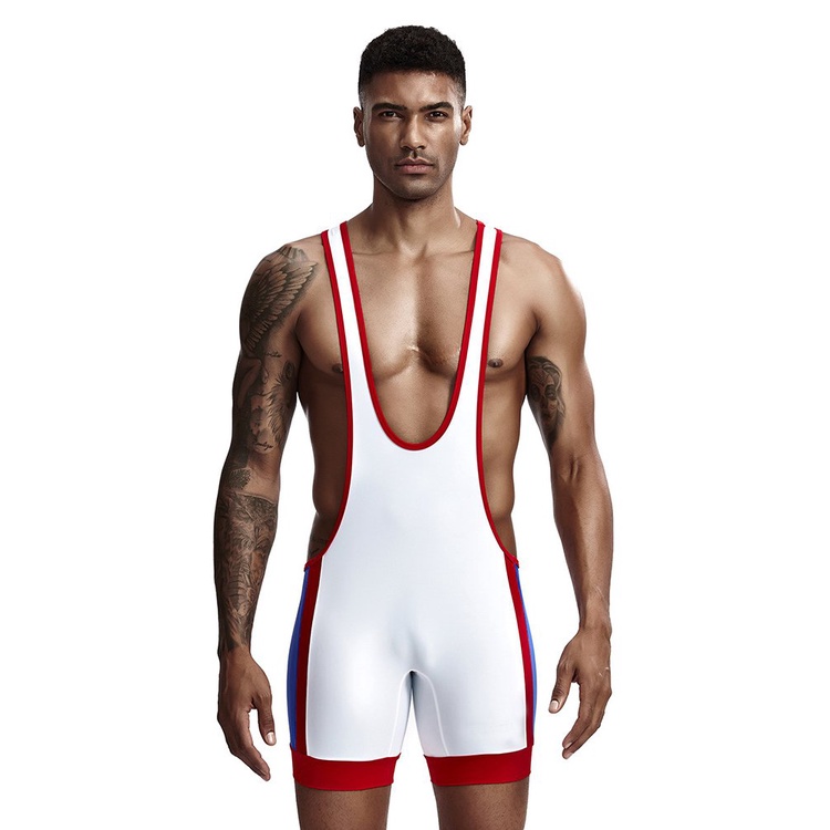 Free shipping new one-piece vest cycling suit men's one-piece fitness wrestling suit weight lifting