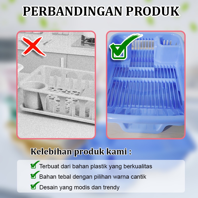 Rak Piring Sendok Plastik Anti Pecah Bahan Tebal Perlengkapan Dapur Rumah Tangga Import - PBR-C - 88 Blanketstore