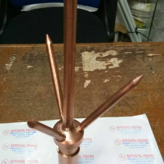 ◌ Tombak Anti Petir / Splitzen Trisula / Treesula 3/4" inch Kuningan ❅