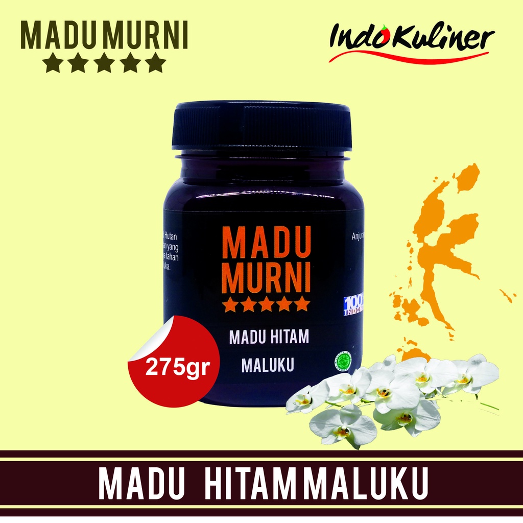 

Madu Murni Hitam Maluku 275gr Extra Propolis Bee Polen