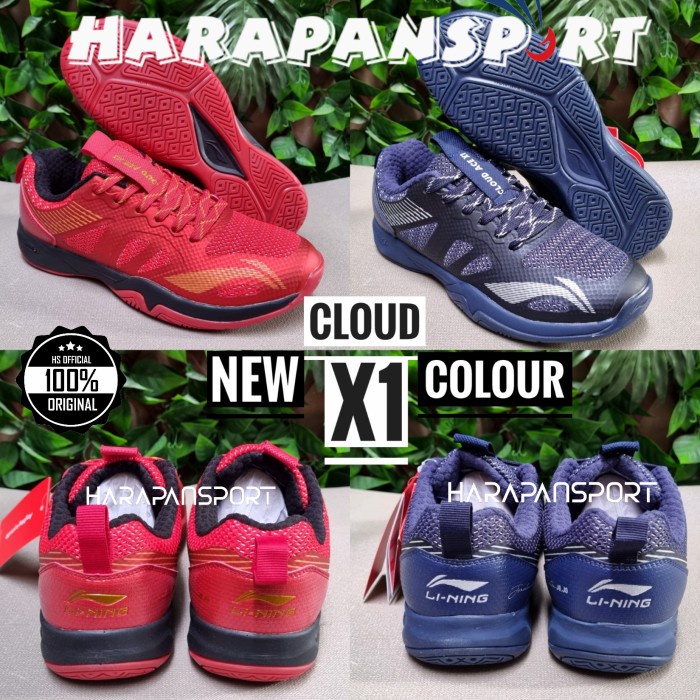 {MentariStore} SEPATU BADMINTON LINING CLOUD X1 NEW COLOUR X 1 ORIGINAL 100 Berkualitas