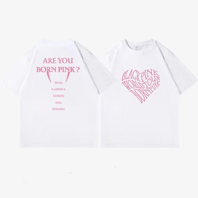 korean Style Vintage Heart Print T-shirt Oversize Printed T-shirt Baju Wanita Kekinian