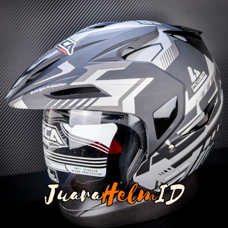 ASCA HELM PREMIER POWER / BLACK SILVER DOFF / DOUBLE VISOR