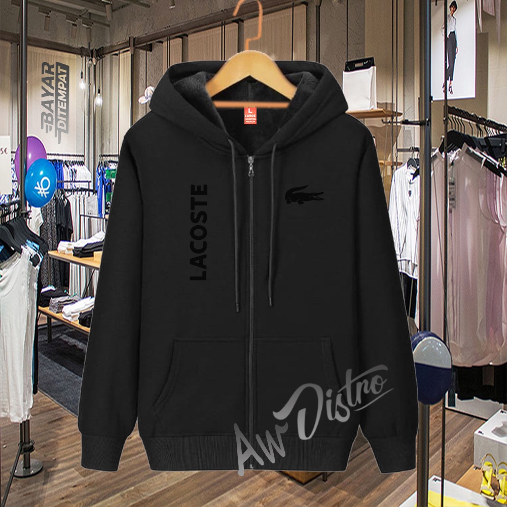 COD Jaket Distro Lct KirKa Text Hitam Premium Quality Sweater Tulisan Jaket Kata-Kata Hoodie Sablon