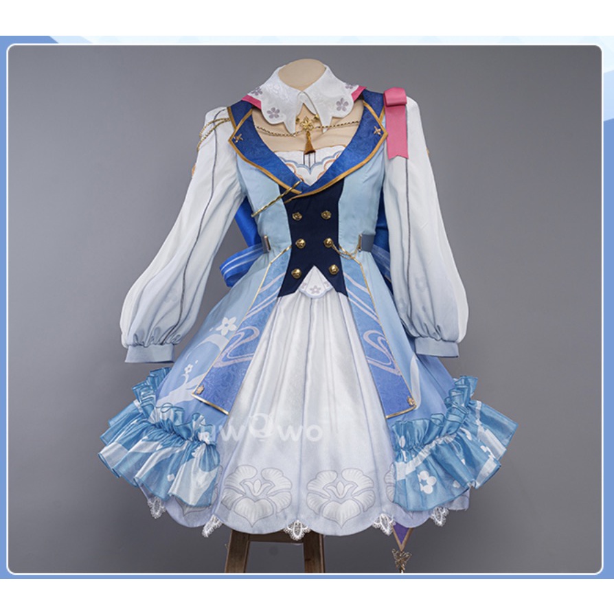 PRE-SALE UWOWO Genshin Impact Ayaka Cosplay Costume Fontaine Springbloom Missive Dress New Skin Outfit Costume Role Play Outfit