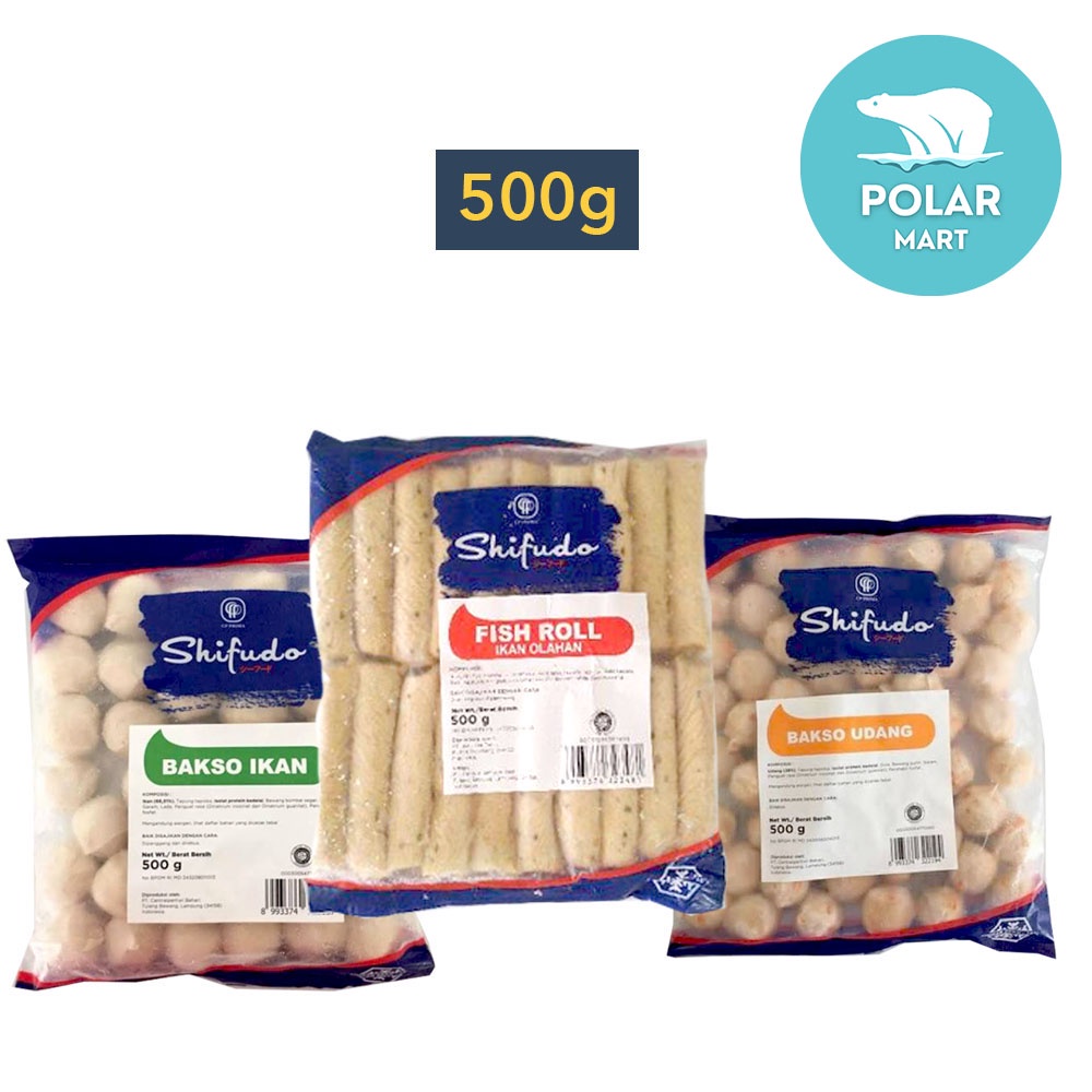 Shifudo Aneka Seafood Baso Ikan Jepang/Baso Udang/Fish Roll 500 Gram (FROZEN FOOD BANDUNG)