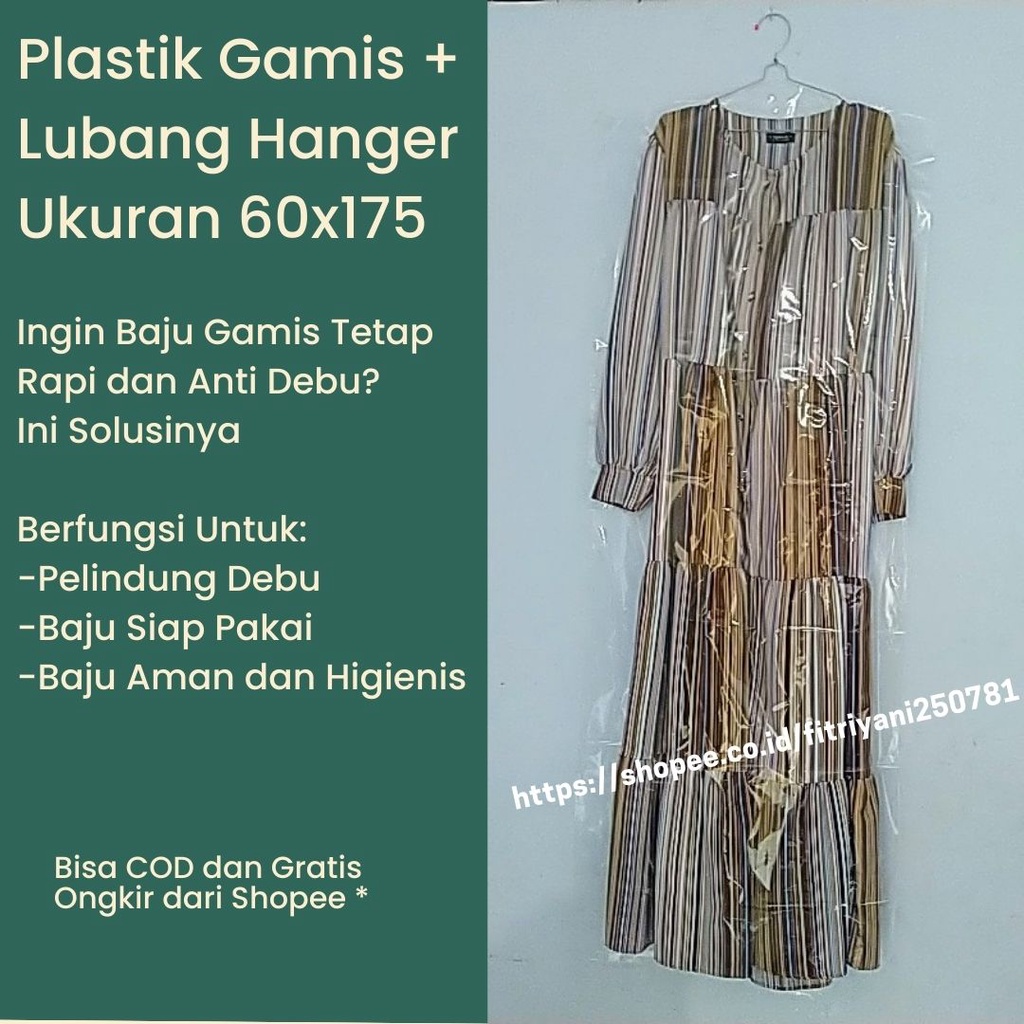 Plastik Baju Gamis Gantung Hanger 60x175 60x180 55x180 60x150 Bisa COD Panjang Gsmis Gown Patung Sya