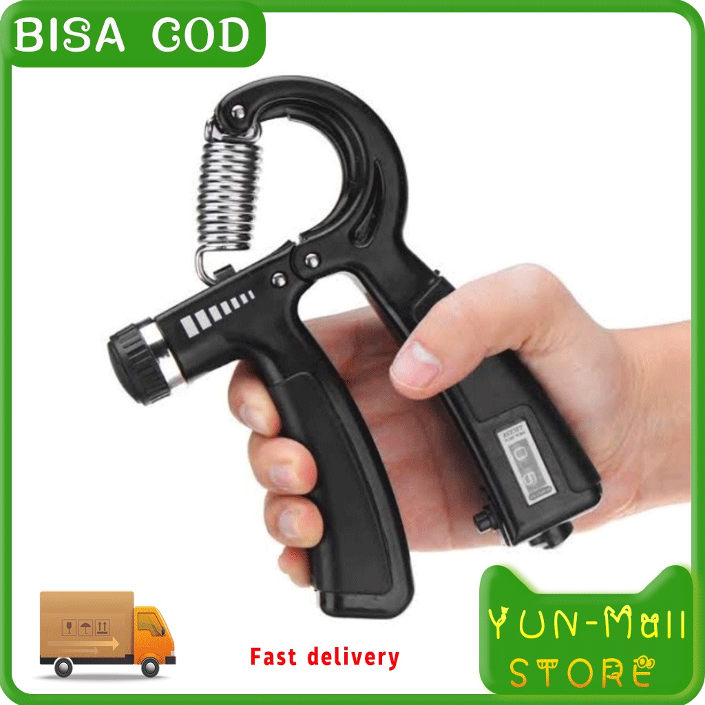 (BISA COD) YUN Mall HAND GRIP / HANDGRIP DIGITAL OTOMATIS HITUNG 0-99 HANDGRIP ADJUSTABLE 5-60 KG