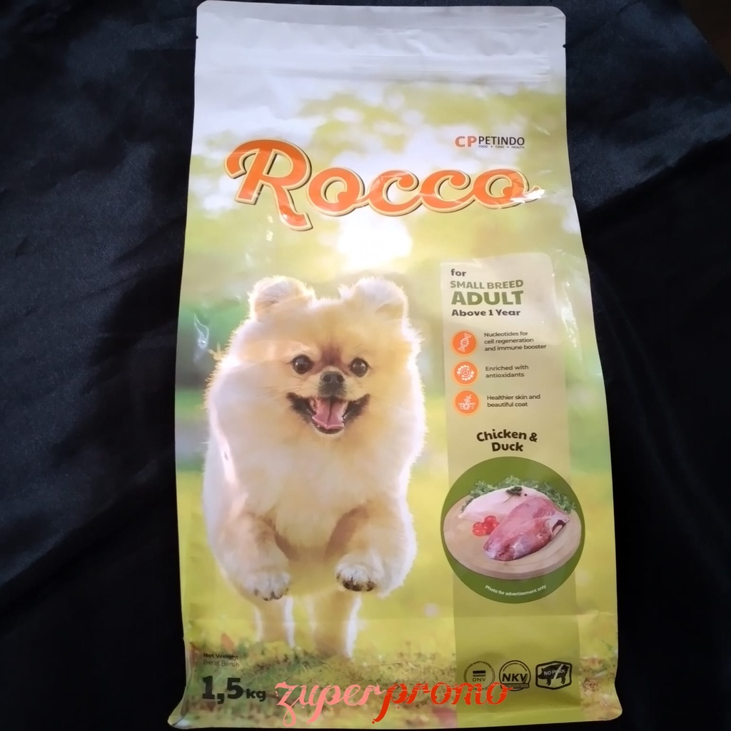 Rocco Adult Dog Chicken &amp; Duck 1.5kg / Makanan Anjing Dewasa