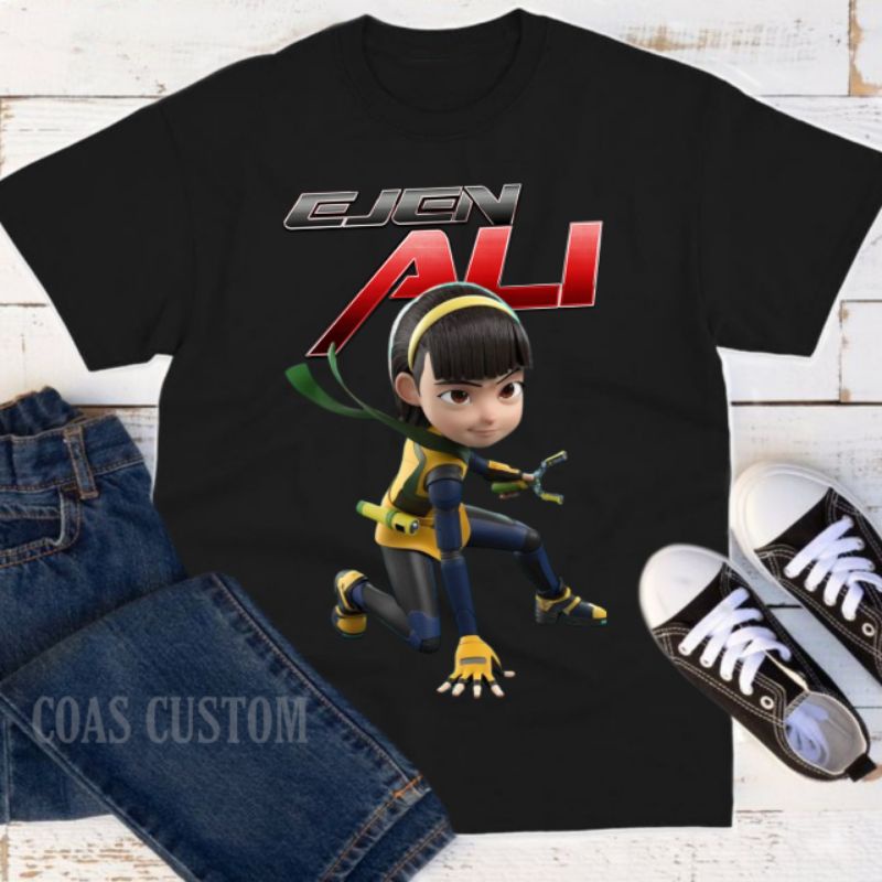Kaos ejen ali alicia baju anak free cetak nama