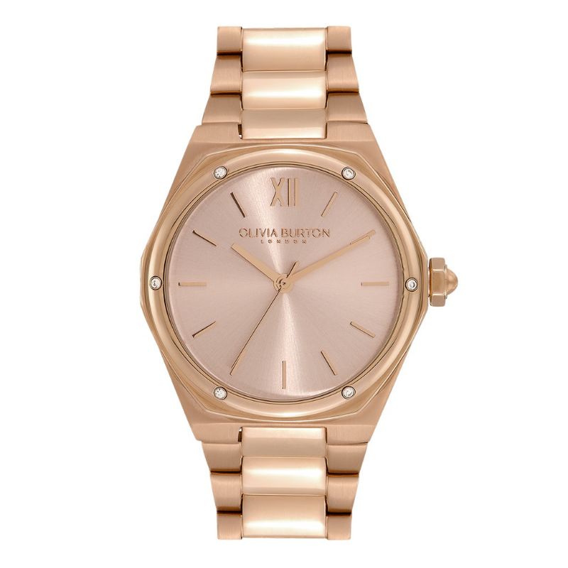 OLIVIA BURTON 33MM HEXA BLUSH & CARNATION GOLD BRACELET