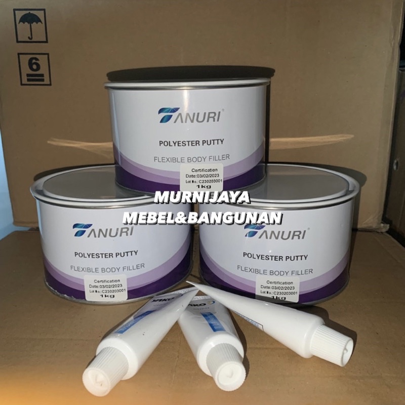 DEMPUL TANURI 1KG + HARDENER WARNA PUTIH DEMPUL BESI