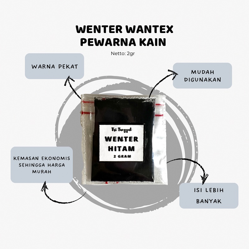 Pewarna Tekstil Wenter Hitam Pekat Isi 2 gram Sumbo Sumba Ikat Jumputan Kemasan Plastik Pewarna Pakaian Bahan Katun Kaos Jeans Levis Celana Batik Serbuk Bubuk Kualitas Bagus Tie Dye Wenter Murah Malang Grosir Prakarya