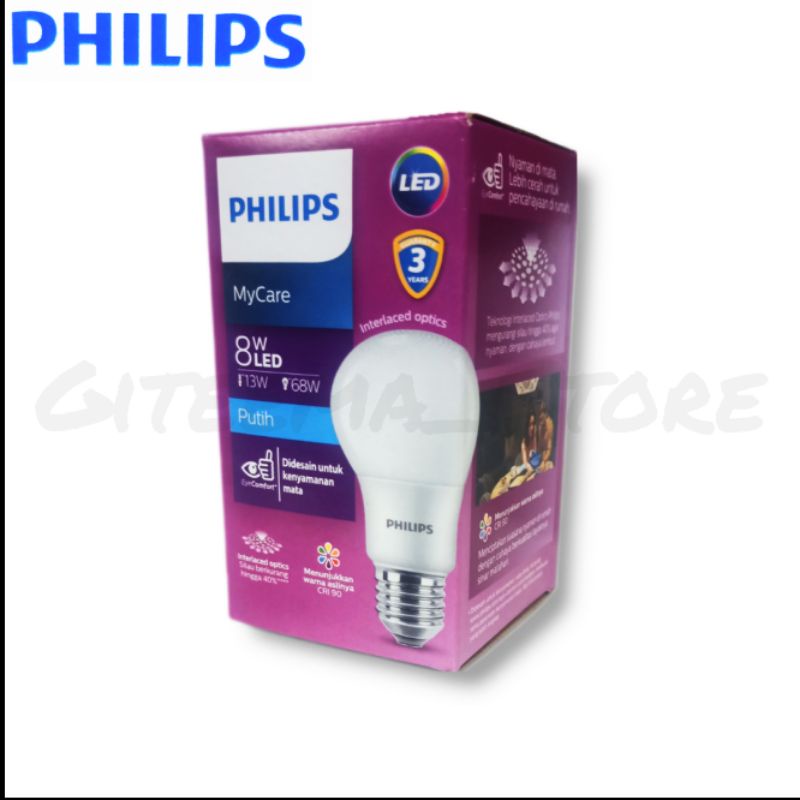Lampu philips LED 8 watt Philips my care 8 watt LED