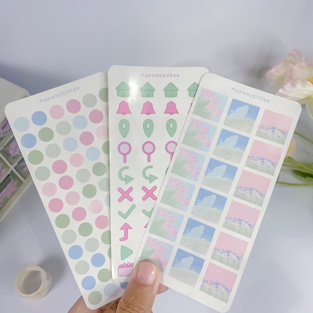 

Myownstickee - Sticker Deco Bulat Kotak 1 Pack Isi 3