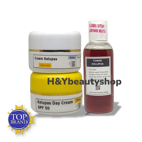 Paket Cream Kelupas 3 IN 1 - Cream Siang Dan Malam + Toner Kelupas