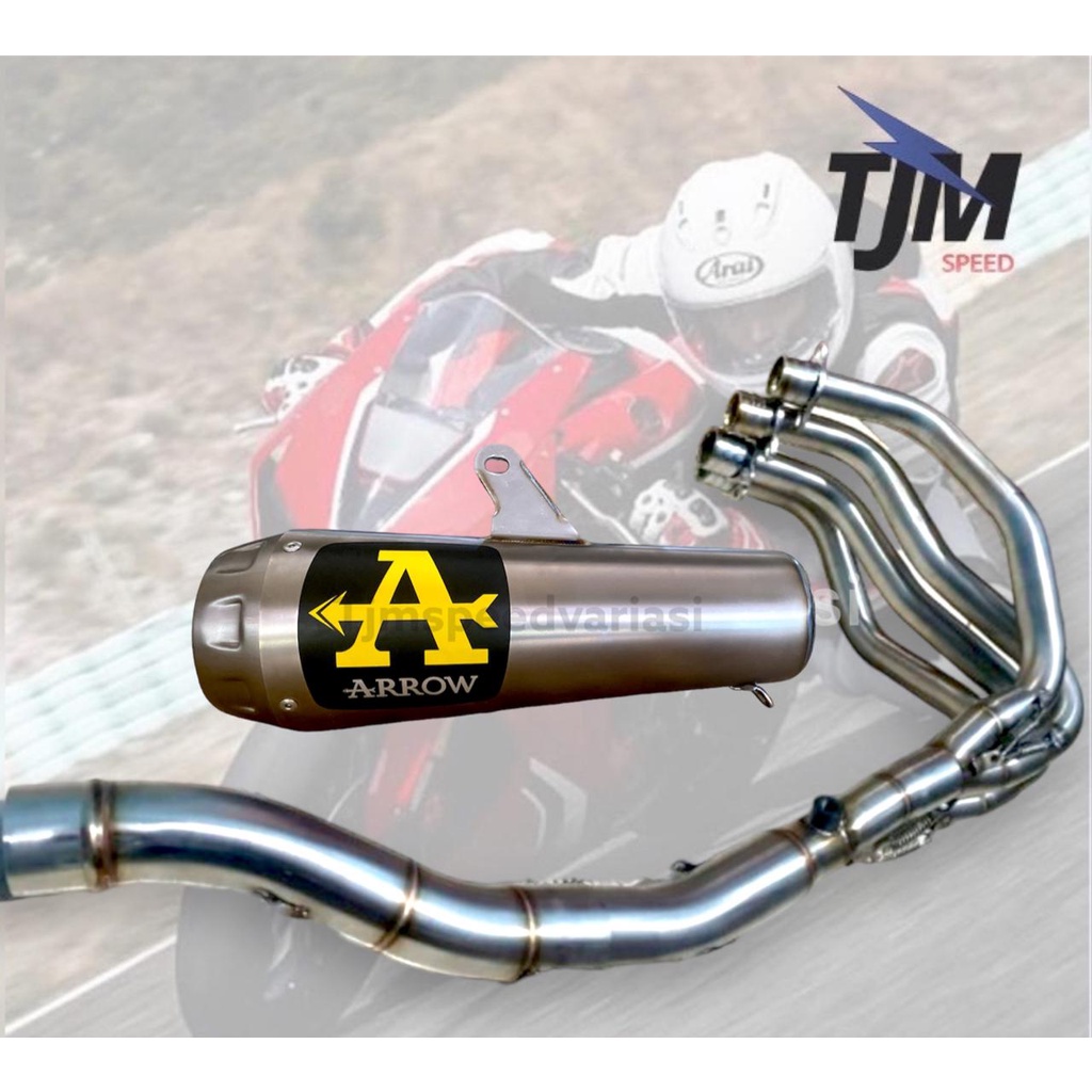 paket Knalpot Arrow Pro Race Prorace Titanium ori Italy + header ZX25R