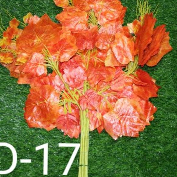 ✧ Daun Anggur Orange / Daun Dekorasi / Daun Plastik / D-017 / 1 lusin ❊