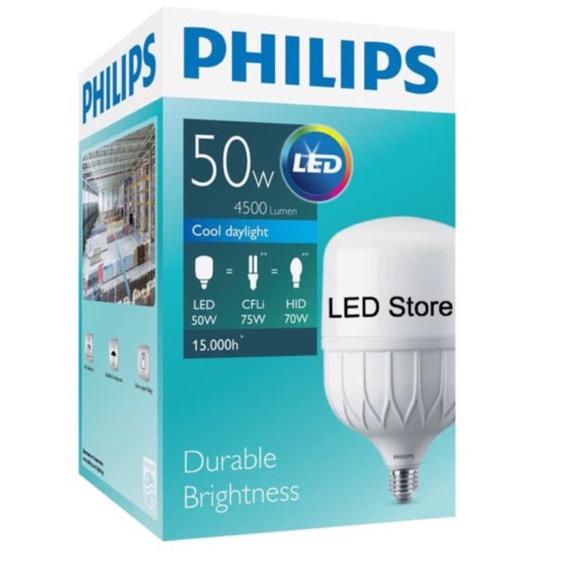✨SHOPEE MALL✨ Lampu Bohlam LED Philips 50 Watt 50W 50Watt 50 W (Nyala Putih) 