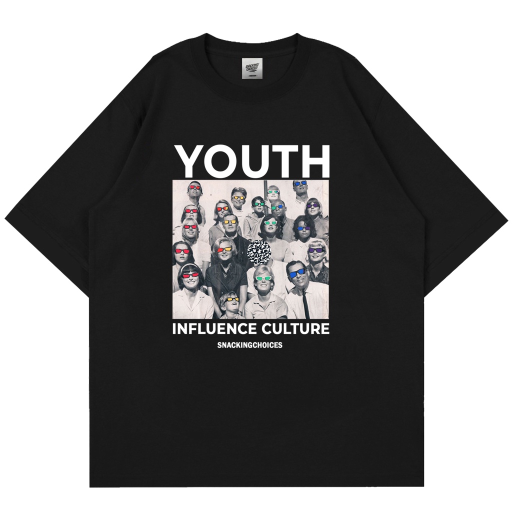 T-shirt | Oversize | Gather | Black | Snackingchoices