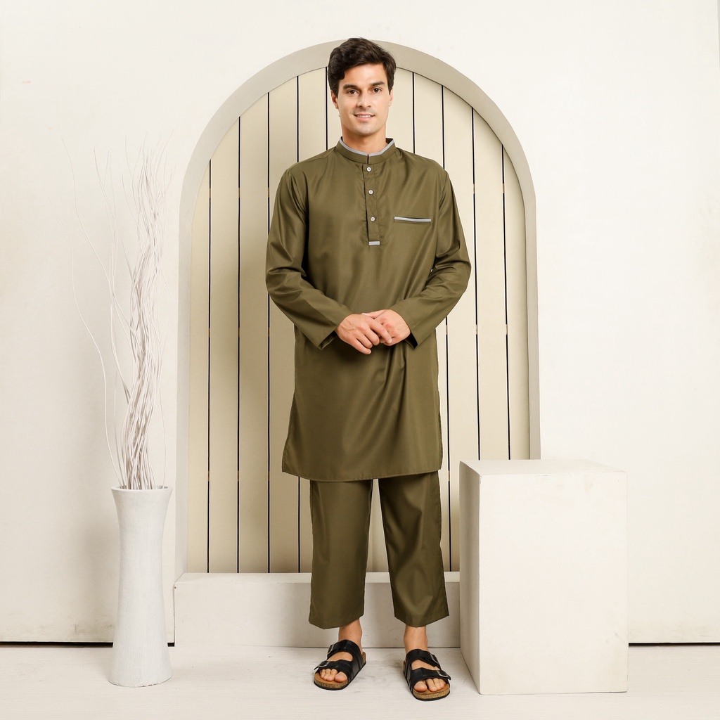 Gamis Pria Setelan / Kurtah Pakistan / Koko AL BAARI (SD-091)