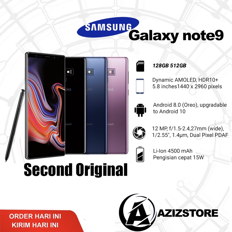 (sinyal permanen)Samsung Galaxy Note 9 Second Note9 Bekas Mulus Fullset Original 100%