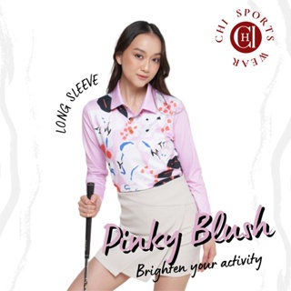 Baju Olahraga Sport Polo Shirt Golf Tennis Wanita Dryfit Lengan Panjang -Pinky Blush