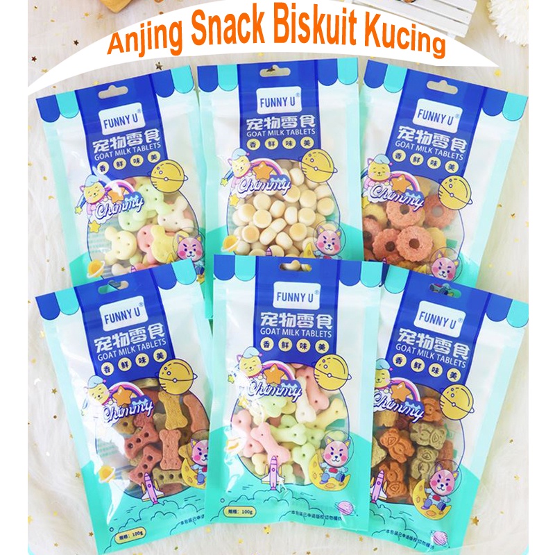 Biskuit Kucing Cemilan Anjing Puppy Snack Hewan Peliharaan Pembersih Gigi Molar Deodoran 100G