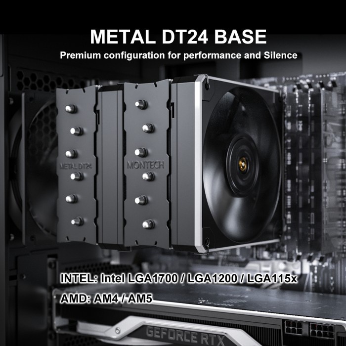 CPU Cooler MONTECH METAL DT24 BASE Dual Tower 12cms