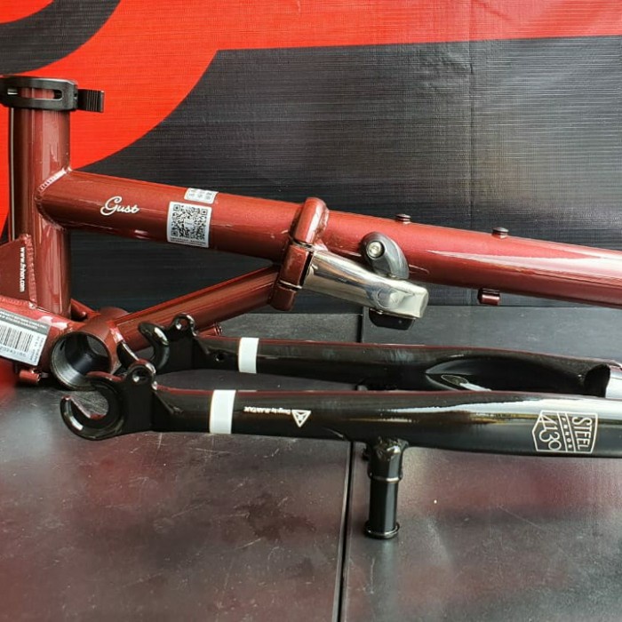 Frame fork handlepost FNHON Gust agate red merah marun V brake