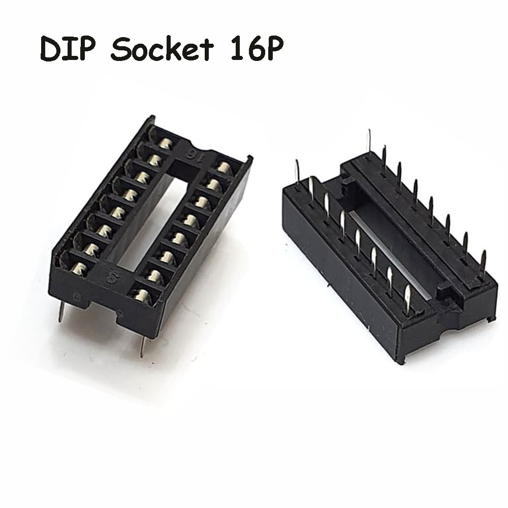 [HAEBOT] Socket IC DIP 16 Pin Kaki Aesi Dudukan Tempat Atmega Arduino Female 2 Baris Elektronika Integrated Circuit