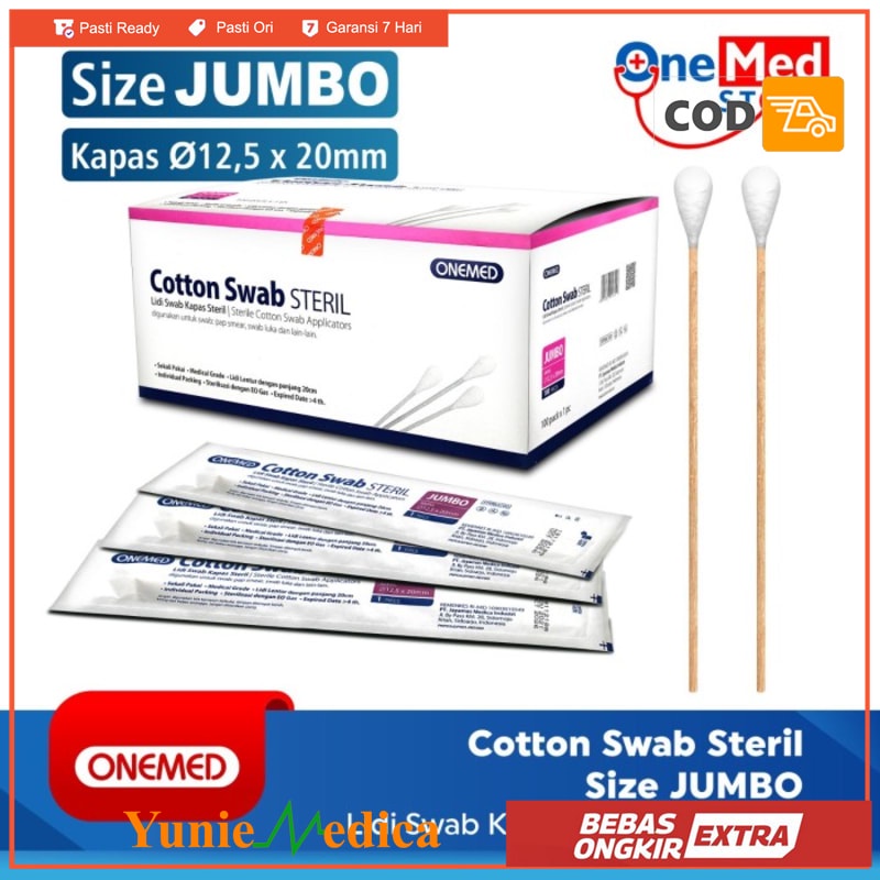 Cotton Swab Steril Jumbo isi 100pcs