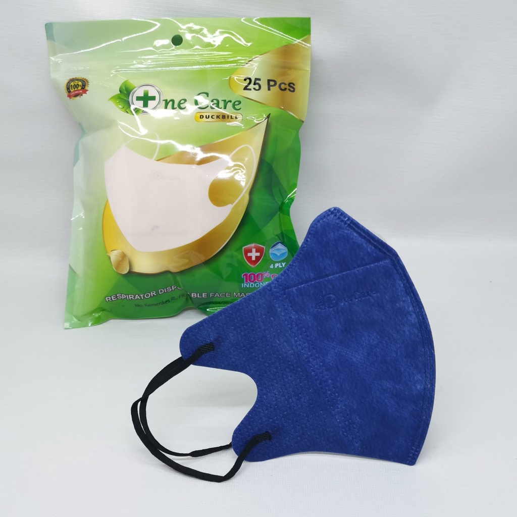 Masker Earloop DUCKBILL ONECARE Sachet isi 25pcs Disposable Face Mask 4ply