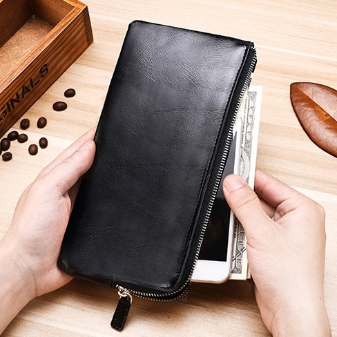 DOMPET PANJANG WANITA IMPORT KULIT HITAM AGRELAS WA659B5 BESAR MUAT HP SLOT KARTU RESLETING UANG KOIN PREMIUM KOREA FASHION REMAJA KEKINIAN BRANDED BATAM CEWEK MURAH SIMPLE