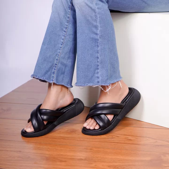 Sandal Wedges Jelly Tali Silang Korean Style | Sandal Wanita Casual Slip On